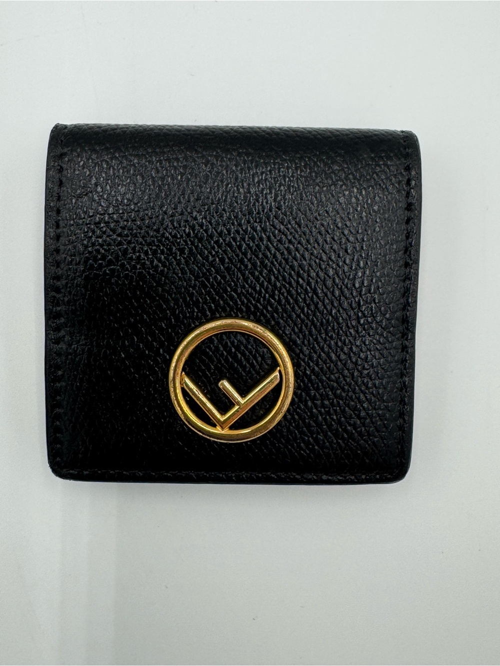 Fendi Black Leather Coin Wallet
